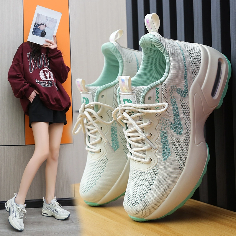 Women&prime;s Fashion Versatile Casual Breathable Anti-Slip Wear-Resistant Elevated Sneakers