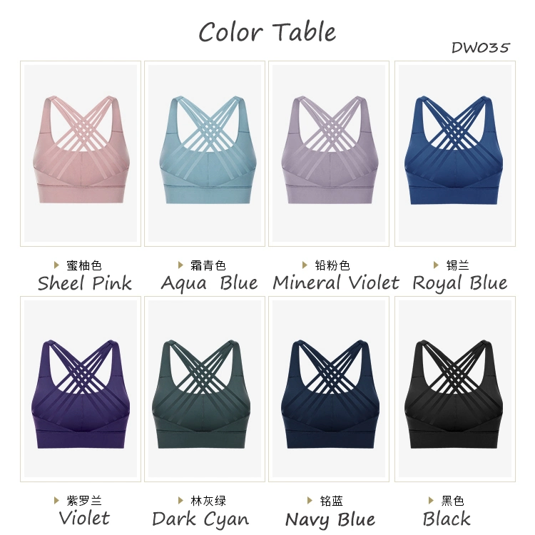 Wholesale Crossed Shoulder Straps High Impact Moisture Wicking Women&prime; S Yoga Top Sports Bras