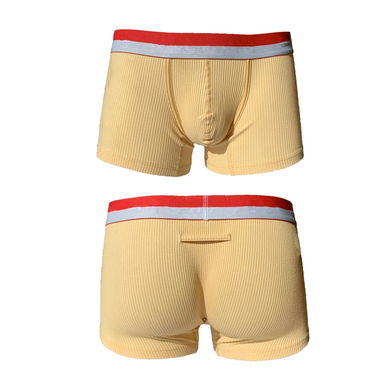 95%Cotton 5%Spandex Rib Men Boxer Briefs