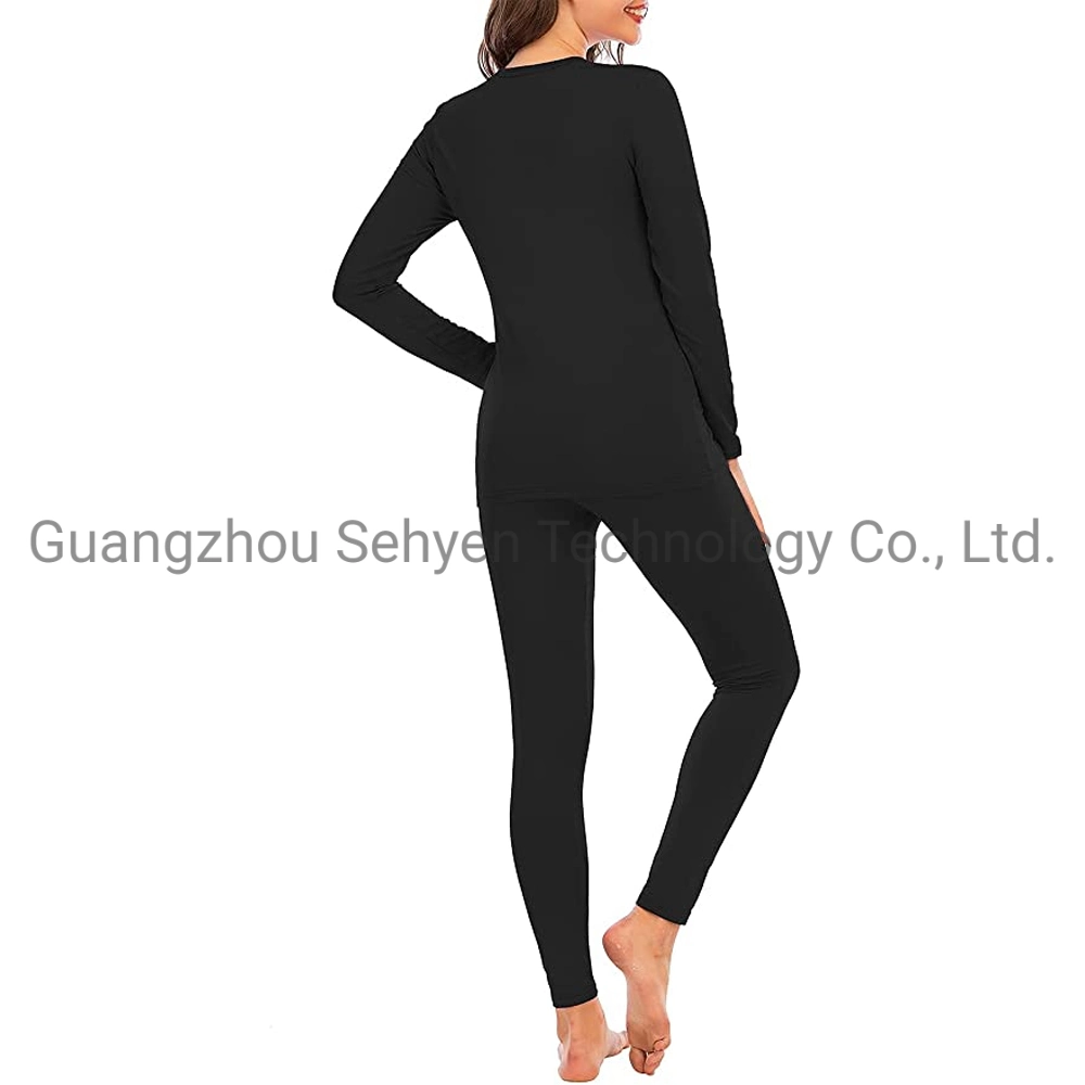 S-Shaper Winter Long Underwear Men and Women General Thermal Underwear Wholesale High Quality Solid Color Round Neck Thermal Underwear Set