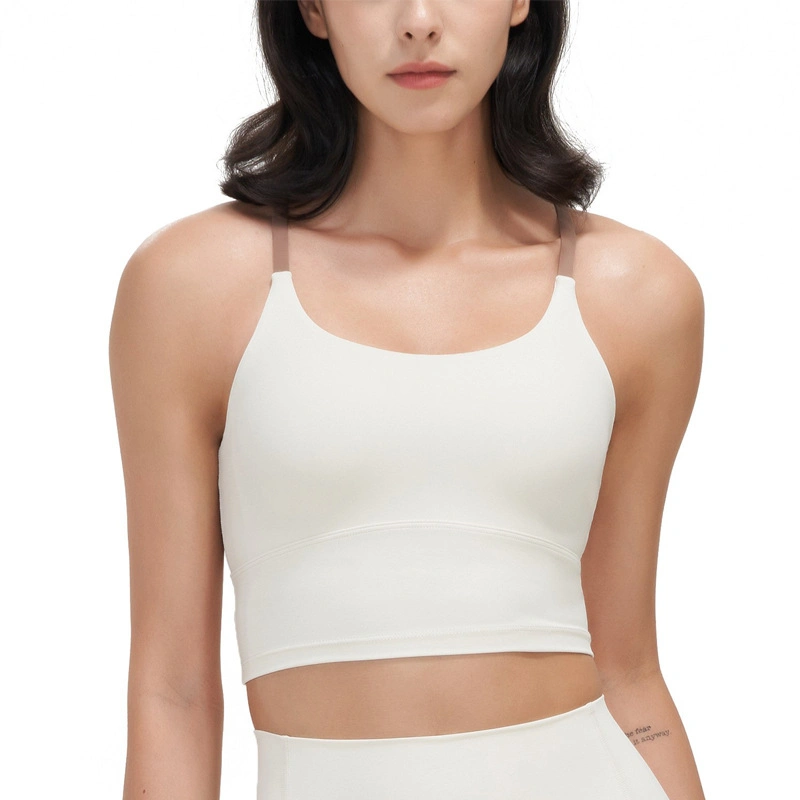 Women&prime; S Anti-Shock Water-Drop-Shaped Cross Back Sports Bra with Double Straps