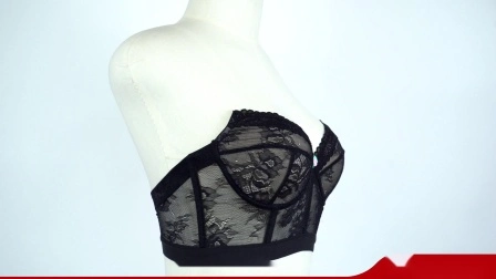 Women′s Lace Padded Bra Wire-Free Permeable Excellent Design and Cutting